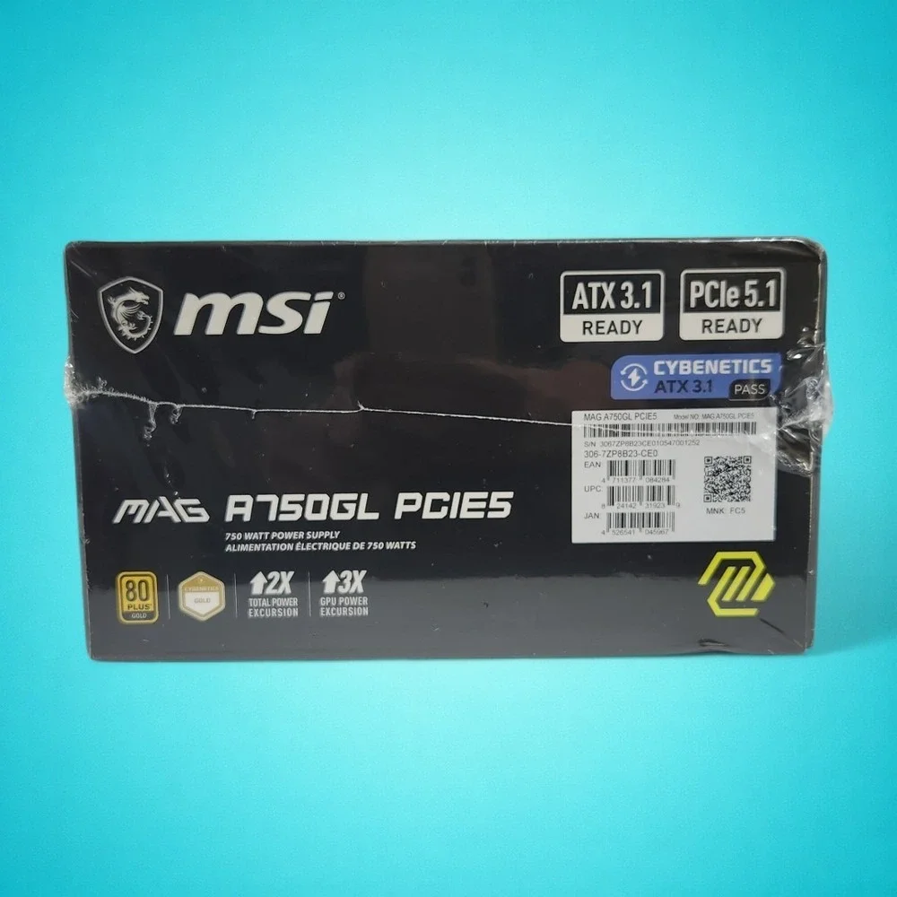 New MAG A750GL PCIE5 Compact Gaming PSU, 750 Watt Power Supply